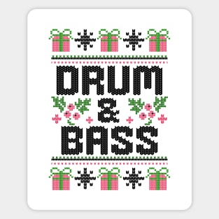 DRUM AND BASS  - Ugly Xmas Sweater (Black) Magnet